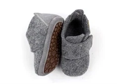 Bisgaard grå hjemmesko med velcro